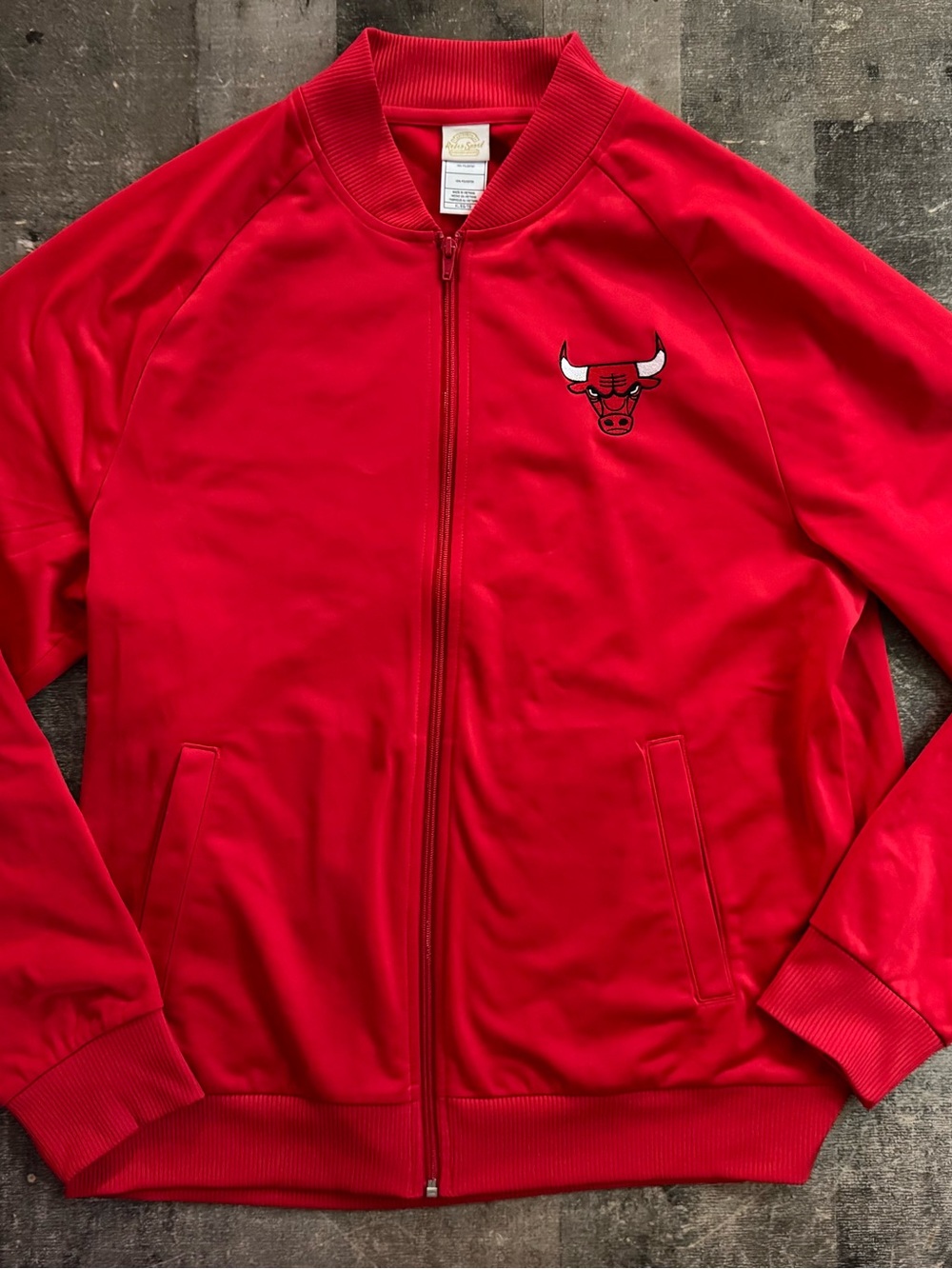 NBA Bull’s RetroSport Branded Red Zip-Up Jacket - XL